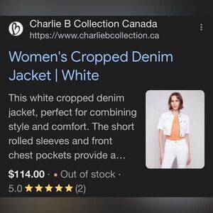 CHARLIE B White Cropped Denim Jacket